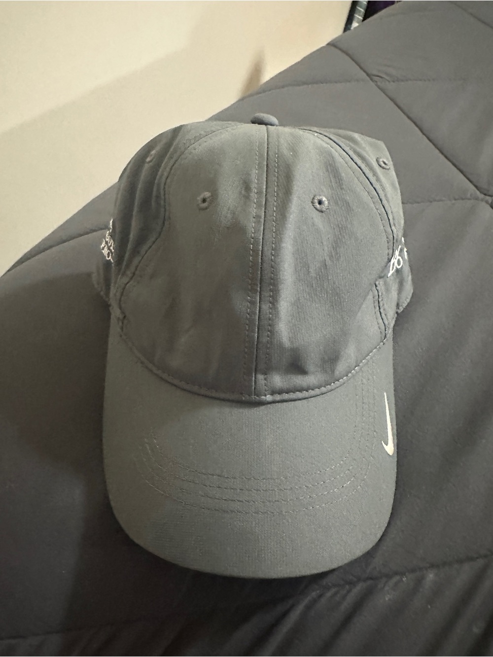 Nike Gray Baseball Cap with White Swoosh